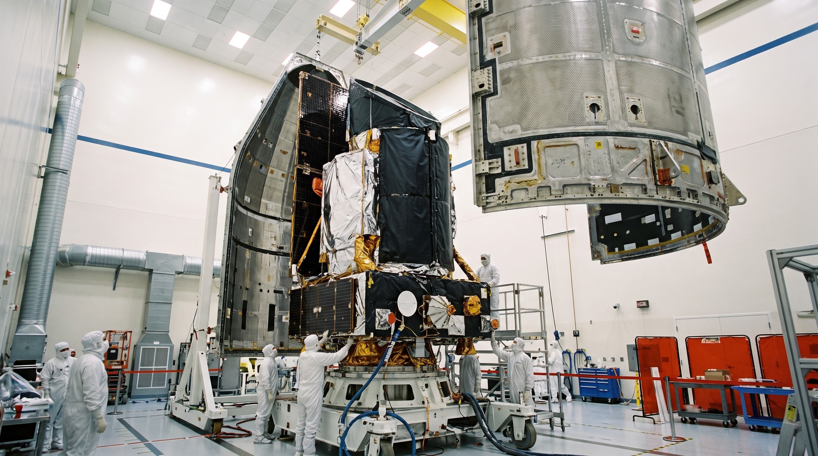 Nancy Grace Roman Space Telescope encapsulated before launch at Kennedy Space Center